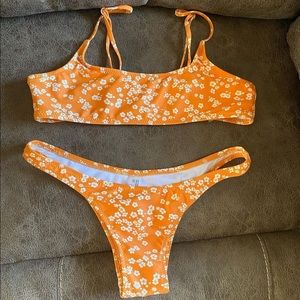 Orange floral bikini